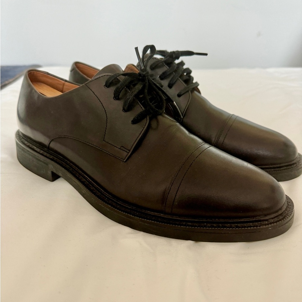 Mens Black Polo Ralph Lauren Cap-Toe Oxford 11.5